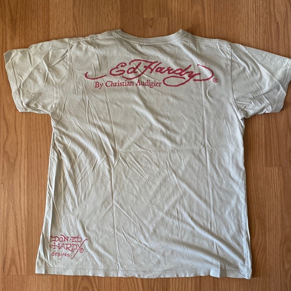 ❤️ Ed Hardy by Christian Audigier Logo Tee Size Large - Picture 2 of 10